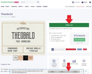 Steps to download fonts on a PC for Silhouette and Cricut crafting.