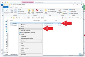 Steps to download fonts on a PC for Silhouette and Cricut crafting.