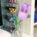 Handmade crepe paper Iris flower in a vase