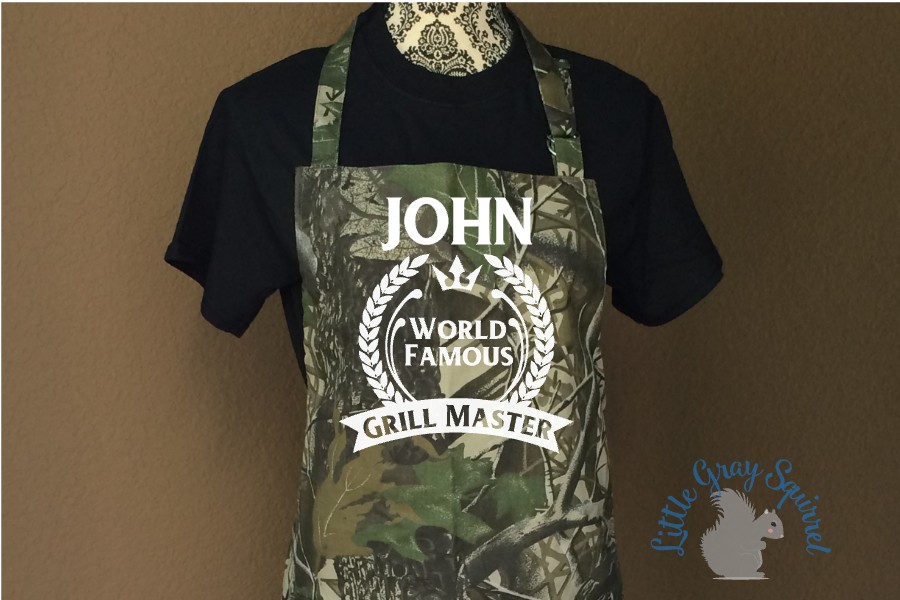 Image of World Famous Grill Master cut file on an apron made by LittleGraySquirrel