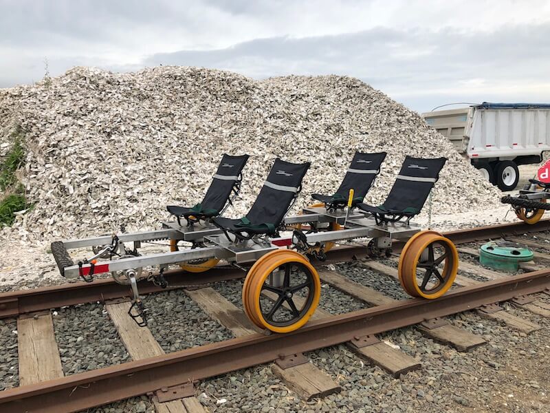 Four seater recumbent pedal cart Oregon Coast Railriders