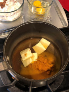 All ingredients for pumpkin spice churros measured out before cooking