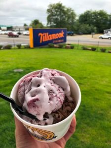 Tillamook ice cream melting and delicious looking at the Tillamook Creamery