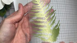A perfectly weeded fern leaf cut from Frosted Craft Paper